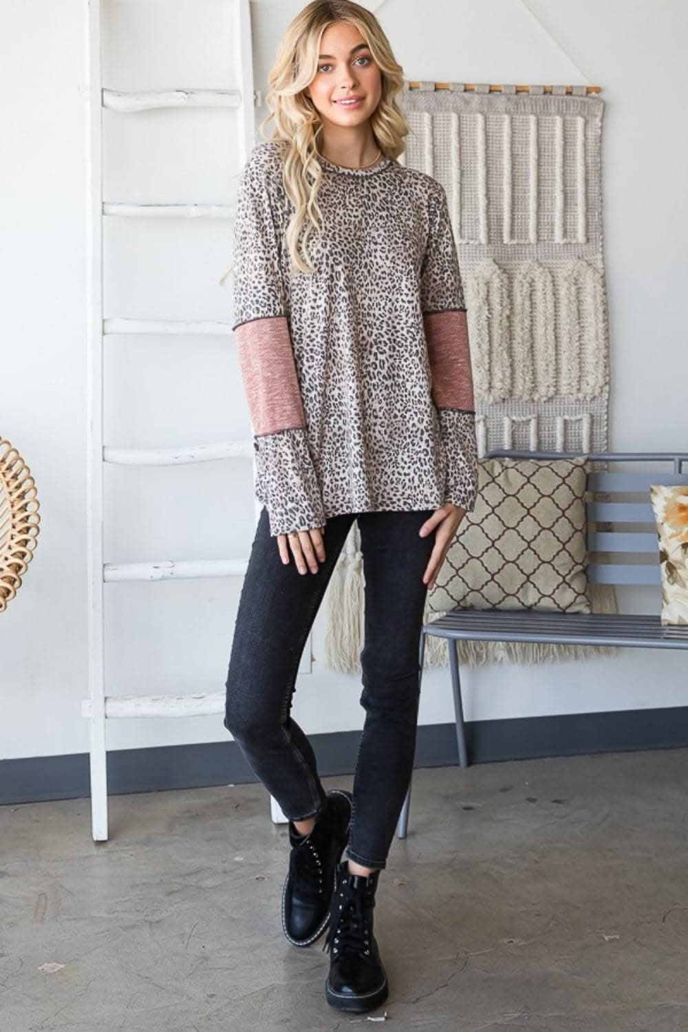 Heimish leopard print tee, chic design - Love Salve